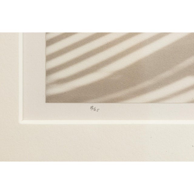 Abstract James Ware Pitts - Two Ranunculus on Curved, Striped Background, 1994 Signed For Sale - Image 3 of 8