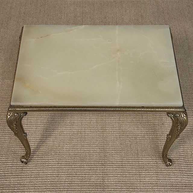 Set of Three Mid-Century French Louis XV Style Brass and Onyx Nesting Tables For Sale - Image 17 of 18
