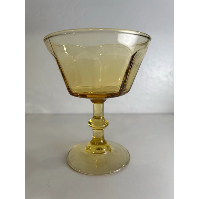 Very mid century modern set of Lenox blown glass. Perfect for champagne, Sherbert or any cocktail of your choice!