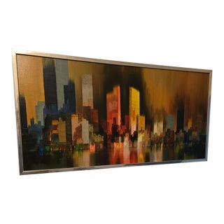 Vintage Mid Century Modern Signed Painting Reflection For Sale