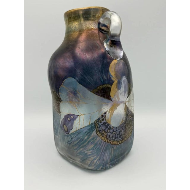1980s Large Hand-Blown Studio Glass Frauenau Vase from Eisch, 1984 For Sale - Image 5 of 10