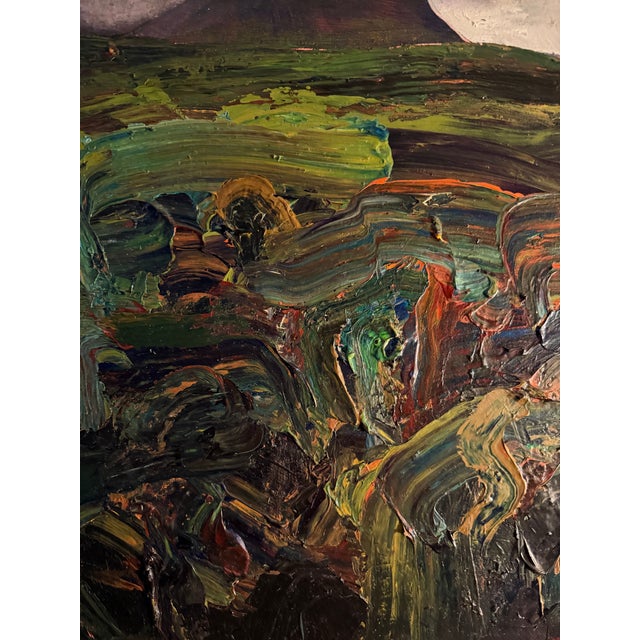 Contemporary Original Vibrant Abstract Landscape Painting "Mounds, Ireland" by N Thabit For Sale - Image 3 of 8