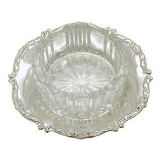 Vintage Italian Handmade Genuine Silver & Glass Salt / Pepper Cellar Table Decor For Sale