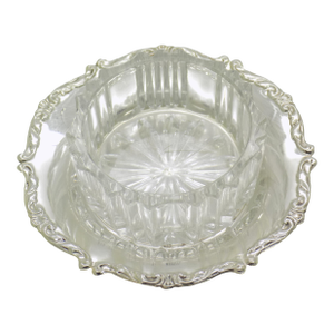 Vintage Italian Handmade Genuine Silver & Glass Salt / Pepper Cellar Table Decor