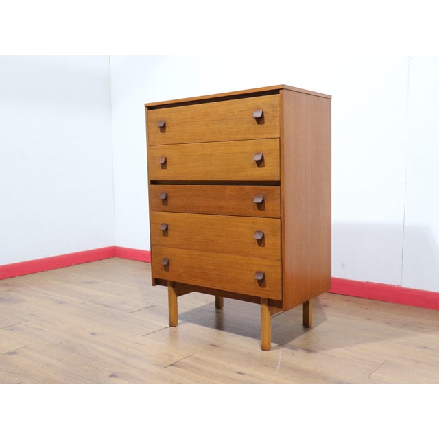 Mid 20th Century Mid Century Modern Vintage Teak British Dresser Drawers For Sale - Image 5 of 14
