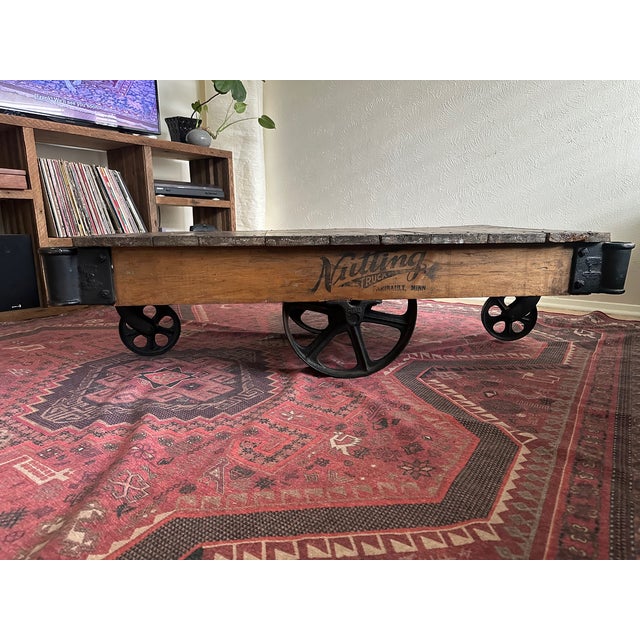 An exceptional and highly collectible vintage Nutting Truck Co. rolling cart, likely Model 140/141, dating to the...