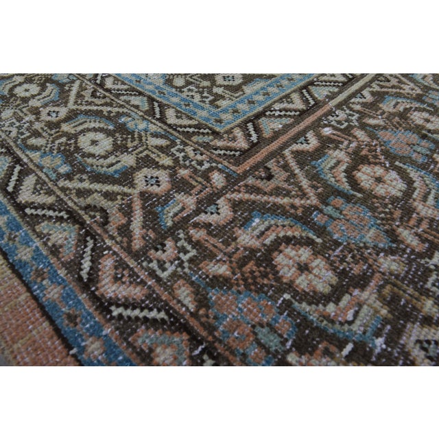 Textile 1970s Vintage Persian Handmade Wool Cotton Brown Area Rug For Sale - Image 7 of 11