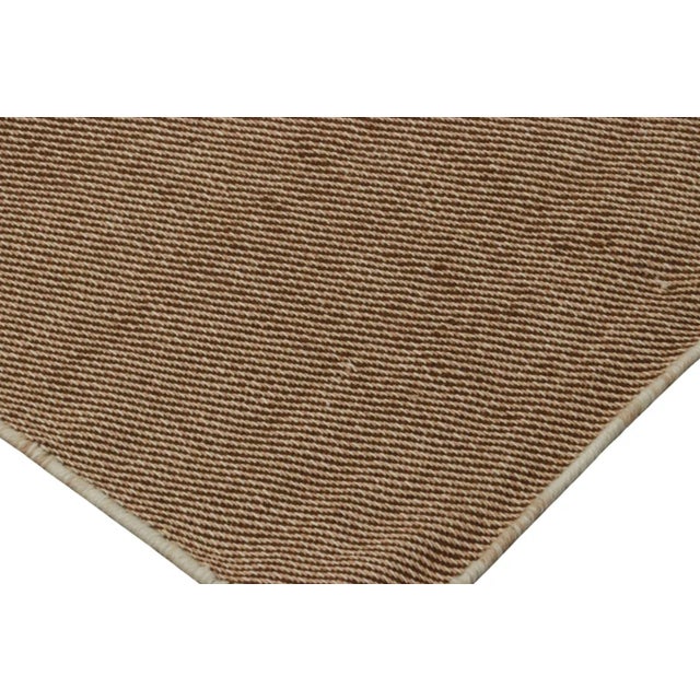 Rug & Kilim’s Modern Textural Extra-Long Runner Rug in Beige-Brown & Cream Tones For Sale In New York - Image 6 of 8