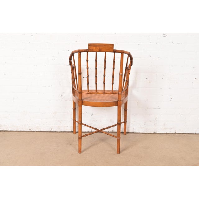 Baker Furniture Faux Bamboo and Cane Regency Armchair, 1960s For Sale - Image 11 of 13