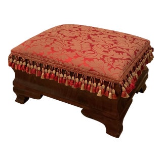 Chippendale Style Burlwood Mahogany Footstool For Sale