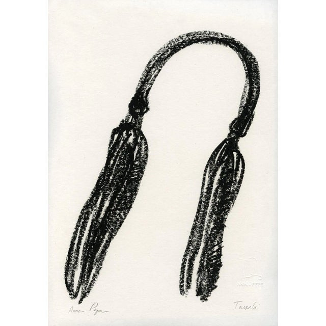 "Tassels" Contemporary Abstract Oil Pastel Drawing For Sale