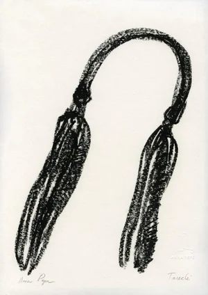 "Tassels" Contemporary Abstract Oil Pastel Drawing