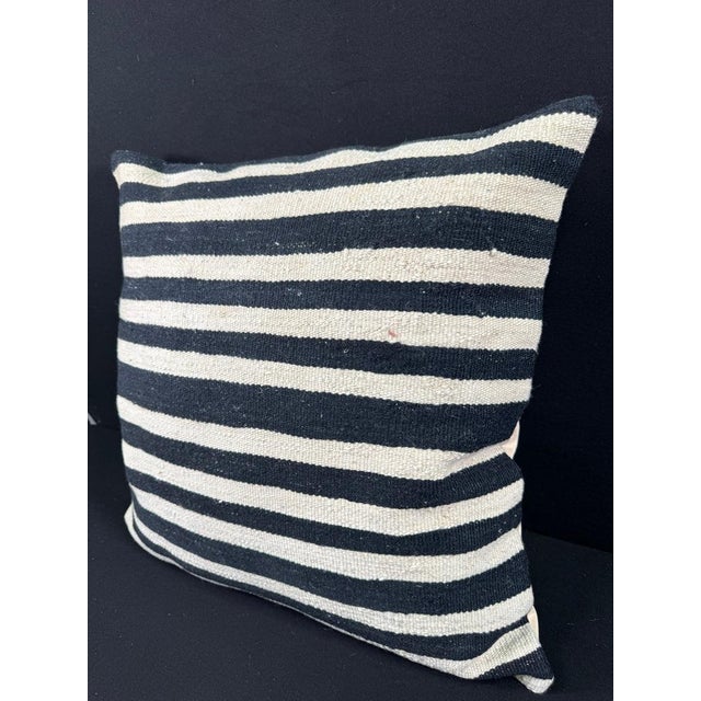 Turkish Hemp Pillow Cushion Natural Beige Black Pillow Cushion Cover 24"x24" #30352 Enhance your home decor with our Kilim...
