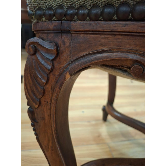 Pair of Antique Louis XIV Style, Needlepoint-Upholstered Side Chairs For Sale - Image 16 of 17
