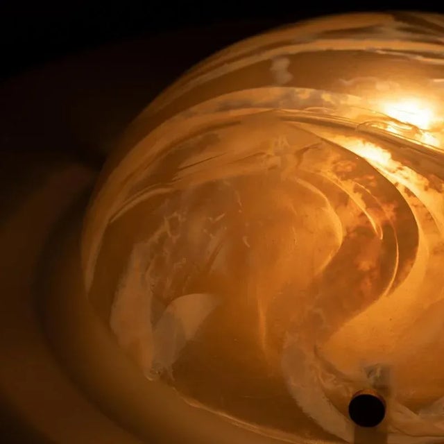 Round White and Smoked Marbled Glass Flush Mount from Hillebrand, Germany, 1960s For Sale - Image 16 of 17