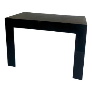 Black Syroco Parsons Style Wall-Mount Small Two-Legged Side Table For Sale