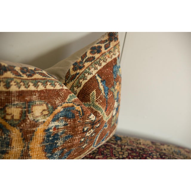 2020s Antique Ziegler Mahal Rug Fragment Pillow For Sale - Image 5 of 9