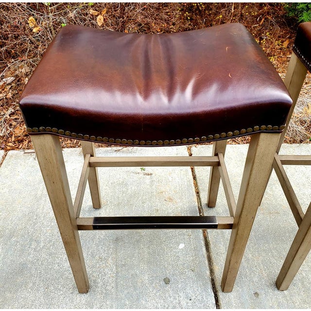 Hickory Chair Madigan Backless Counter Stools A Pair Chairish