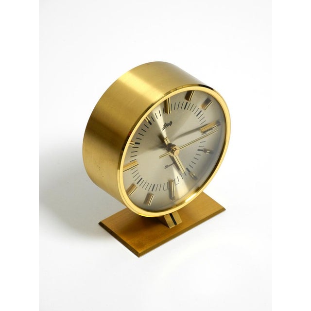 1960s Round Brass Table Clock by Schatz, Germany, 1960s For Sale - Image 5 of 11