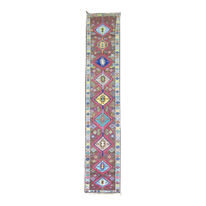 Colorful Vintage Turkish Anatolian Runner
