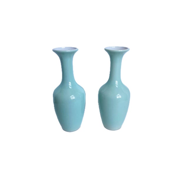 Vintage Celadon Chinese Longquan Vase - a Pair For Sale - Image 12 of 12