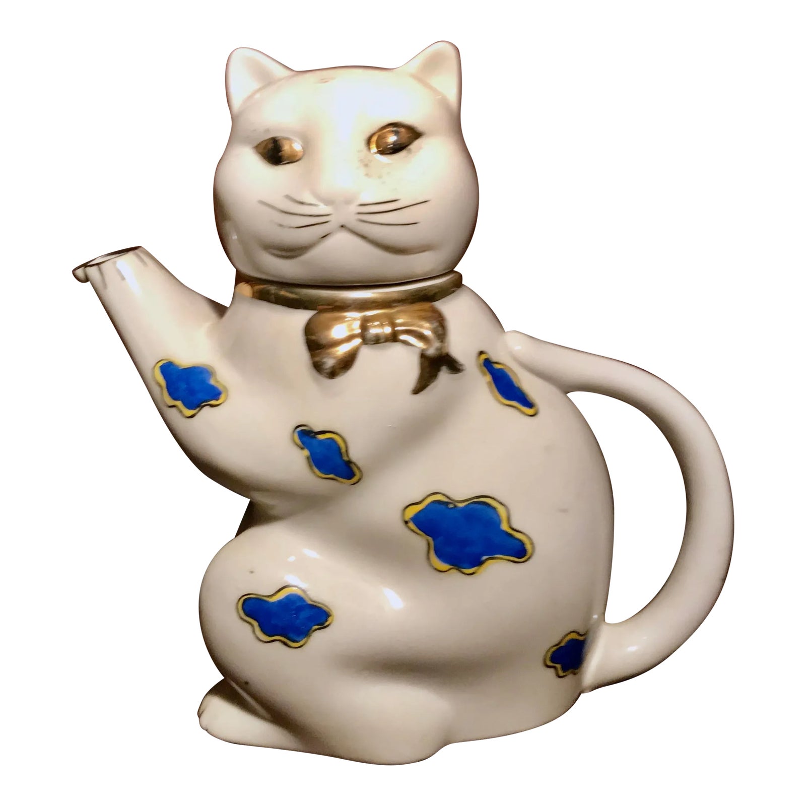 1950’s Gold Castle Chikusa Japan Hand Painted White and Gilded Gold