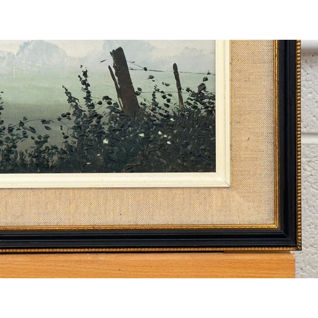 Hedgerow & Fields with Wild Flowers in an Overcast English Countryside Landscape 1985 For Sale - Image 15 of 17