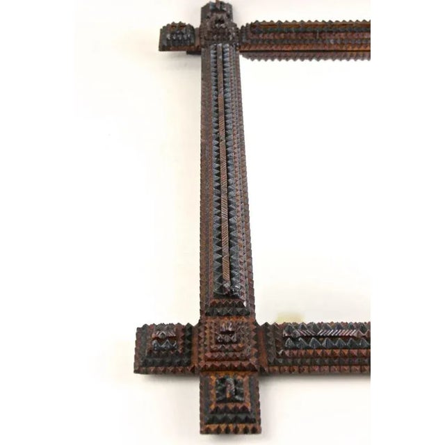 Tramp Art Rustic Handcarved Wall Mirror, Austria, 1880s For Sale - Image 11 of 18