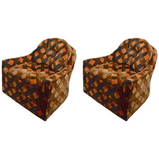 Swivel Club Chairs After Milo Baughman by Royal Lounge Company - a Pair For Sale
