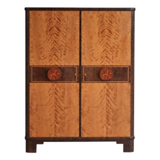 Swedish Grace Birchwood Cabinet by Otto Schulz for Boet, Gothenburg, 1930s For Sale