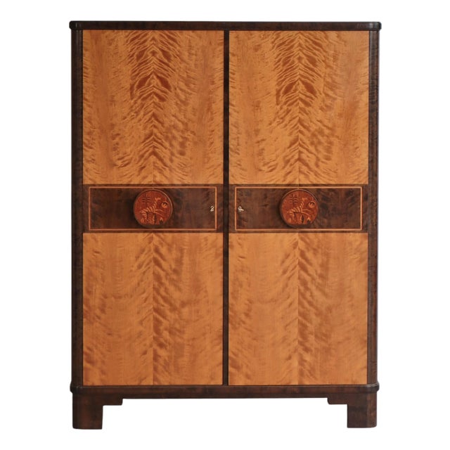 Swedish Grace Birchwood Cabinet by Otto Schulz for Boet, Gothenburg, 1930s For Sale