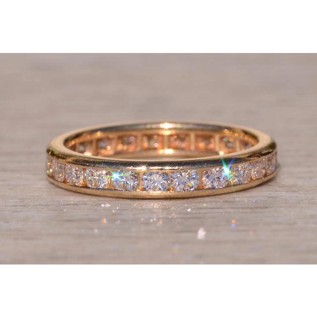 Contemporary The Meckering: Yellow Gold Eternity Band Set with Natural Diamonds For Sale - Image 3 of 10