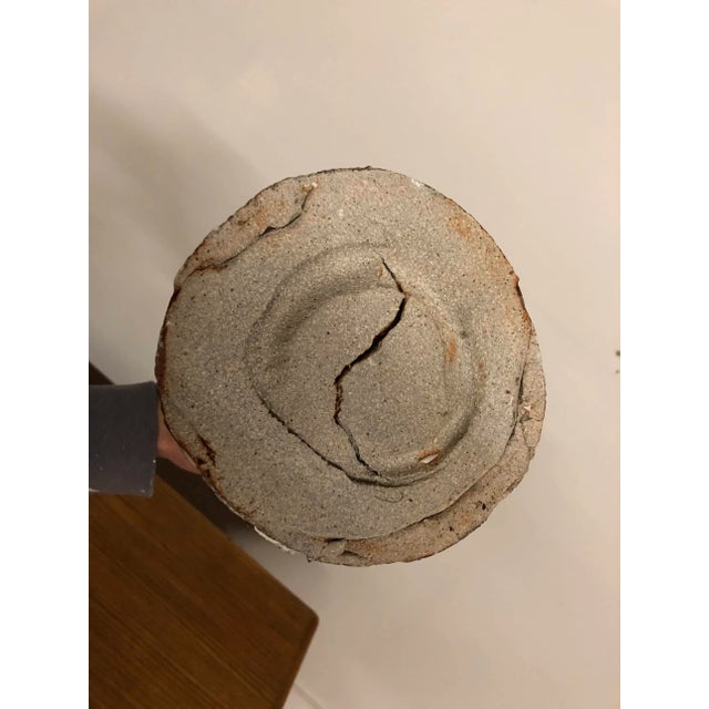 Shino Glazed Tall Ceramic Vase For Sale - Image 12 of 13