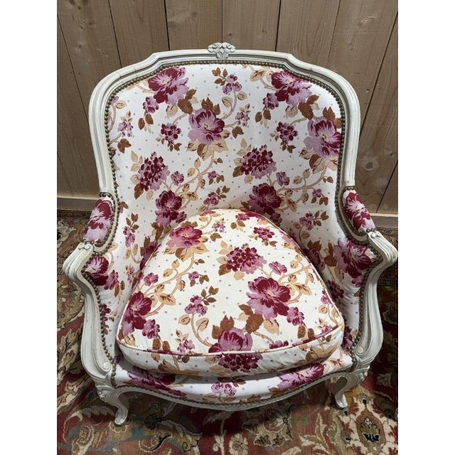 Beige Louis XV Style Bergère Armchairs, Set of 2 For Sale - Image 8 of 10