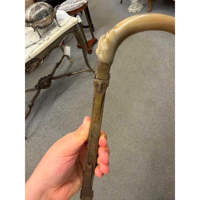 Rare Spanish Shoe Cobbler's Cane With Measuring Shaft, Circa 1860 For Sale In Indianapolis - Image 6 of 11