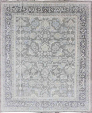 Malayer Design Rug in Gray, Silver, Light Blue and Charcoal by Keivan Woven Arts