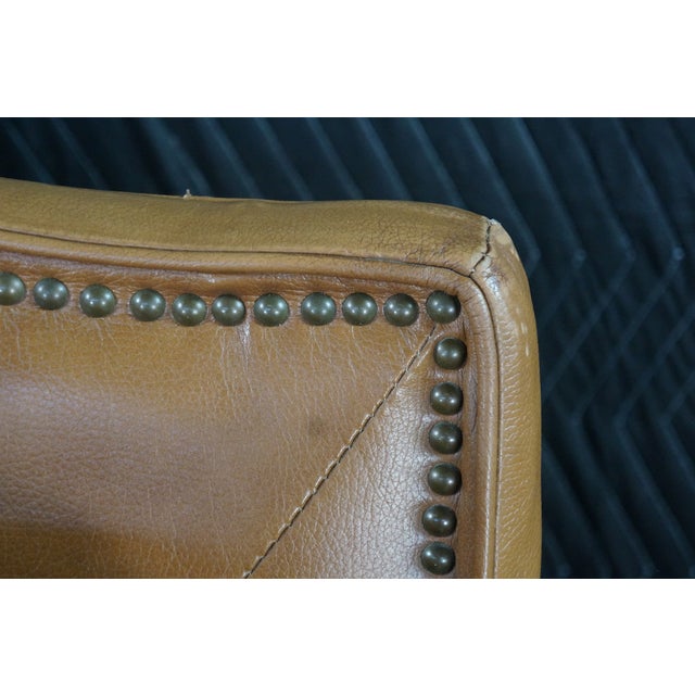 Vintage Rapallo Oversized Leather Club Lounge Reading Library Armchair 45" For Sale - Image 18 of 18