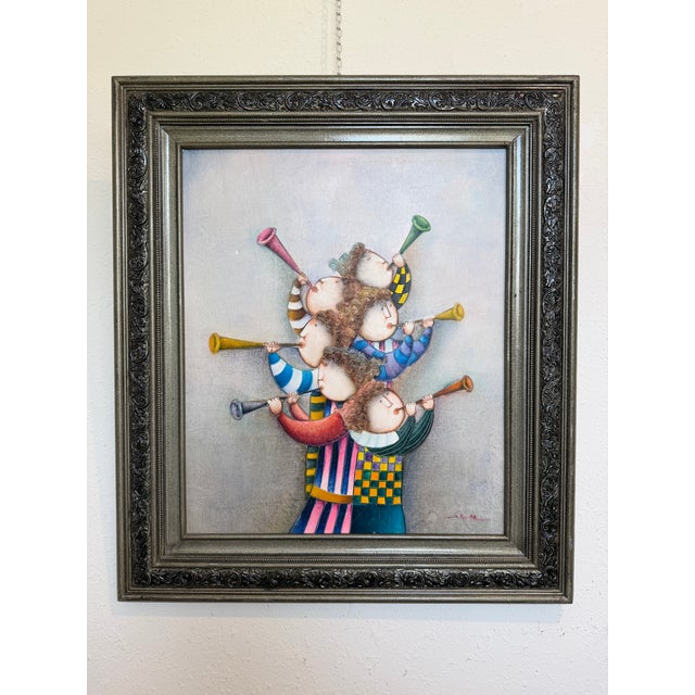 Gray Joyce Roybal Painting on Canvas | Musicians | Signed & Framed Artwork For Sale - Image 8 of 12