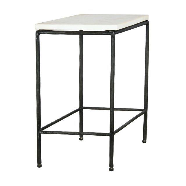 Modern Marble & Iron Diamond Side Table For Sale - Image 4 of 7