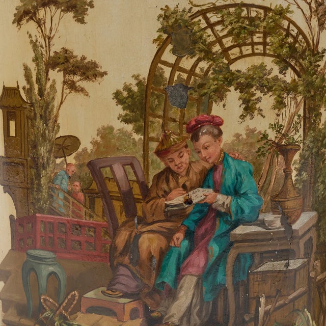 19th Century Large English Tole Tea Canister Lamps With Chinoiserie Decoration - a Pair For Sale In Houston - Image 6 of 10