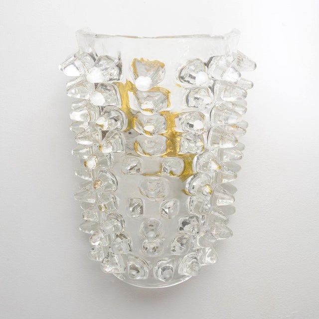 Contemporary Contemporary Murano Glass Sconces in the Manner of Barovier Toso For Sale - Image 3 of 11