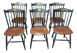 Hitchcock Dining Chairs, Set of Six