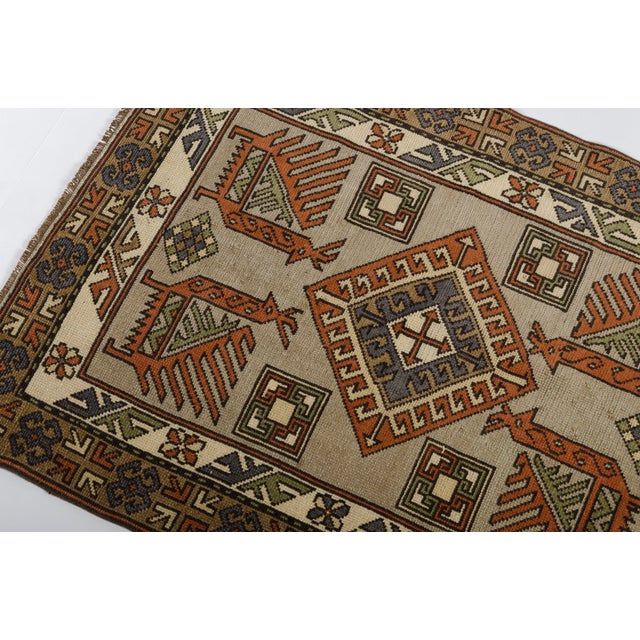 Mid 20th Century Home Living Wool Area Carpet For Sale - Image 6 of 10