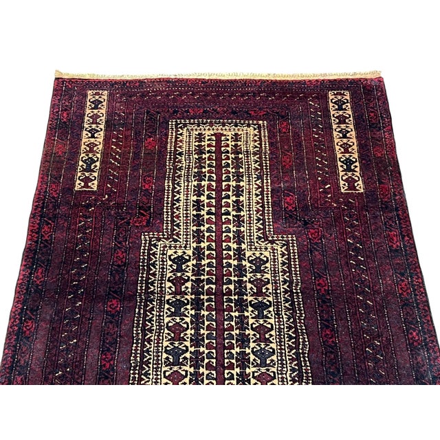 Afghan Balouch Hand Knotted Wool Rug 2’10” X 4’6” For Sale In Washington DC - Image 6 of 6