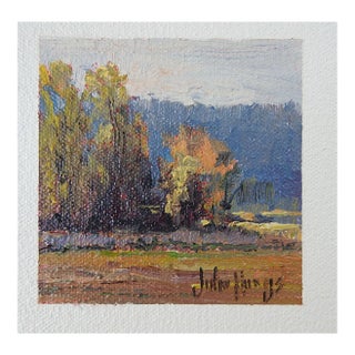 Tiny Impressionist John Horejs Landscape Painting For Sale