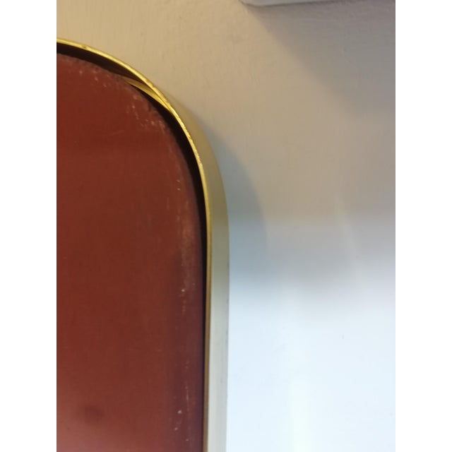 Vintage Mirror with Brass Frame, Italy, 1960s For Sale - Image 9 of 10