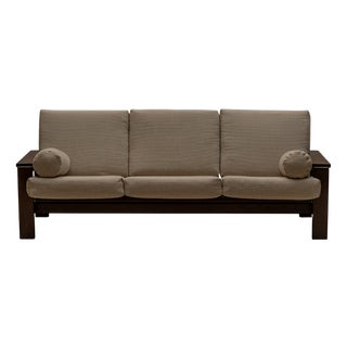 Mid-Century Modern Wengé Three-Seater Sofa, 1970s For Sale