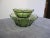 Glass 1960's Anchor Hocking Avocado Green Swedish Modern Chip and Dip Set For Sale - Image 7 of 9