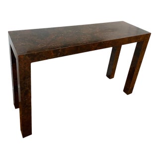 Tortoise Shell Look Parson Console Table For Sale