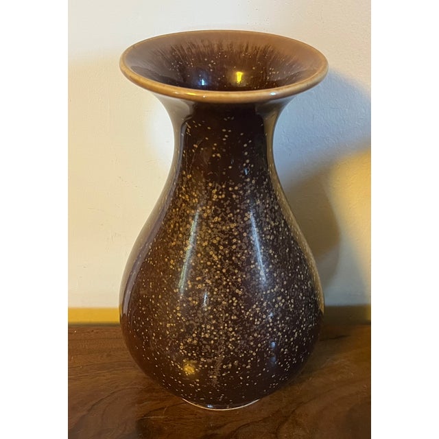 Antique Early 20th Century Japanese Brown Speckled Glaze Baluster Shape Porcelain Vase For Sale In New York - Image 6 of 17
